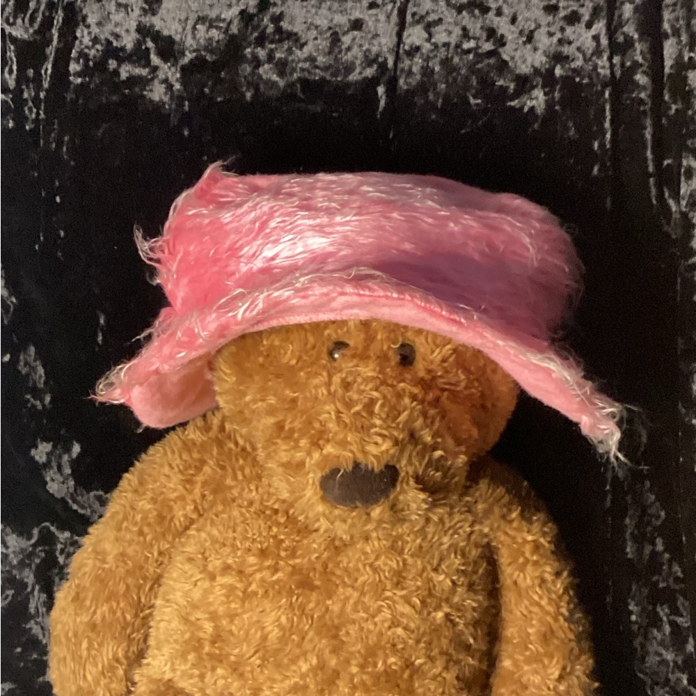 Pink faux fur hat